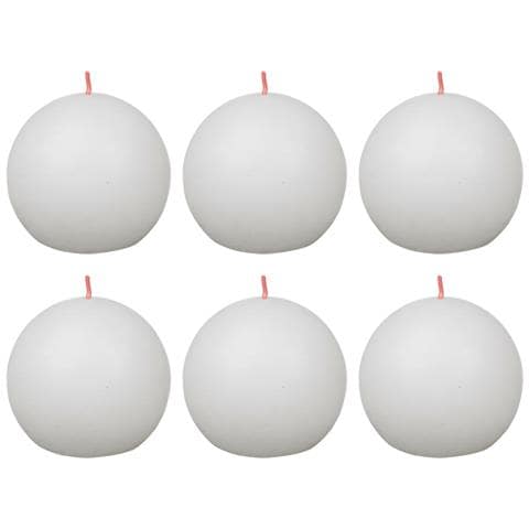 Candele Rustiche A Sfera Shine 6 Pz 76x71 Mm Bianco Nuvola - Foto 1