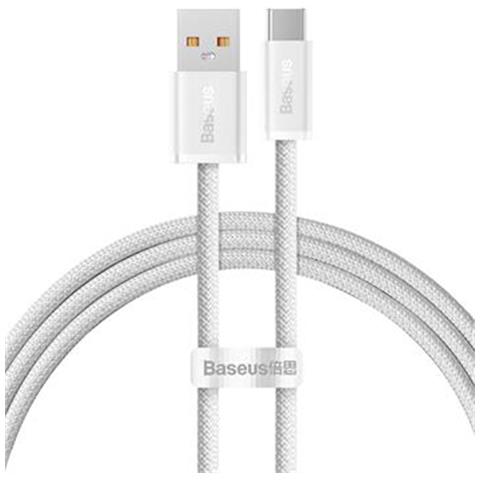 Cavo Usb / Usb-c 1m 100w Per Ricarica E Trasferimento Veloce In Nylon Intrecciato, Bianco - Foto 1