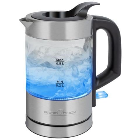 PC-WKS 1228 G bollitore elettrico 0,5 L 1100 W Acciaio inox, Trasparente - Foto 1