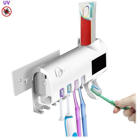 Sterilizzatore E Supporto Per 4 Spazzolini Da Denti Con Dispenser Di Dentifricio. Pannello Solare. - Foto 1