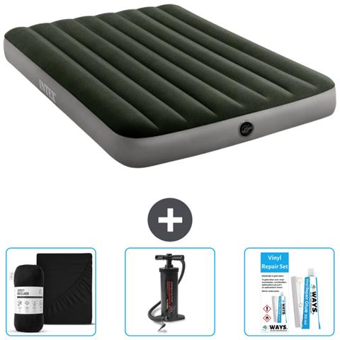 Set Materassino Gonfiabile - 191x137x25 Cm - Verde - Include Accessori Coordinati Cb7 - Foto 1