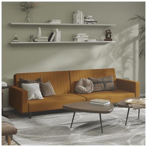 Lusso Casadino - Divano Letto A 2 Posti Marrone In Velluto - Foto 8