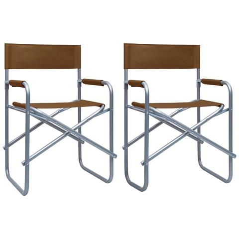 Lusso Casadino -  Sedie Da Regista 2 Pz In Acciaio Marroni - Foto 2