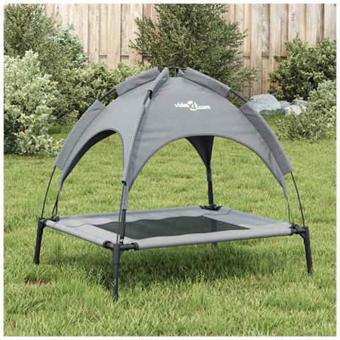 Lusso Casadino -  Lettino Per Cani Con Tetto Tessuto Oxford Antracite E Acciaio - Foto 2