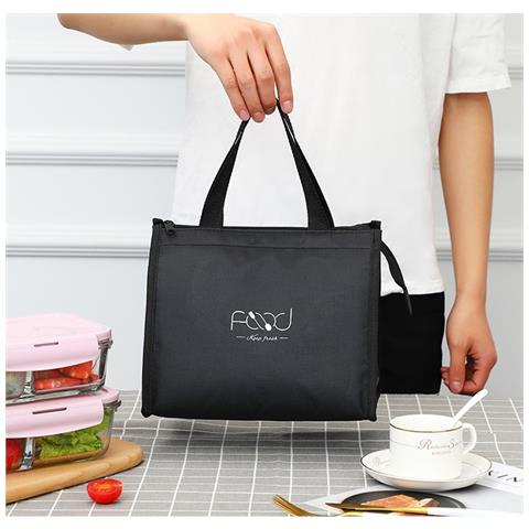 Borsa Termica Porta Pranzo Per Adulti, Piccola Borsa Porta Pranzo Nera - Foto 2