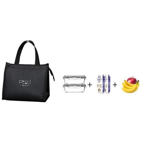 Borsa Termica Porta Pranzo Per Adulti, Piccola Borsa Porta Pranzo Nera - Foto 4