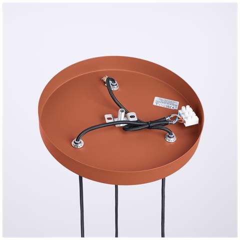 Lampada A Sospensione Halo 3p Rosso Ocra Sl. 1730 - Moderno Lampada A Sospensione Ocra Rossa 125x25x25 Cm - Foto 8
