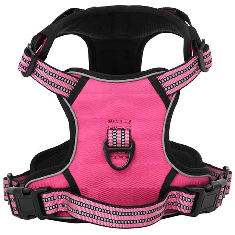 Pettorina per Cani con Guinzaglio e Collare Regolabile Rosa XL - Foto 1