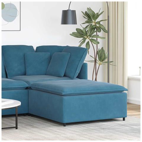 Modulo Poggiapiedi Divano Modulare Blu 100x100x48 cm - Foto 2