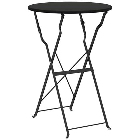 Tavolo da bistrot pieghevole Antracite Ø50x71 cm in Acciaio verniciato - Foto 1