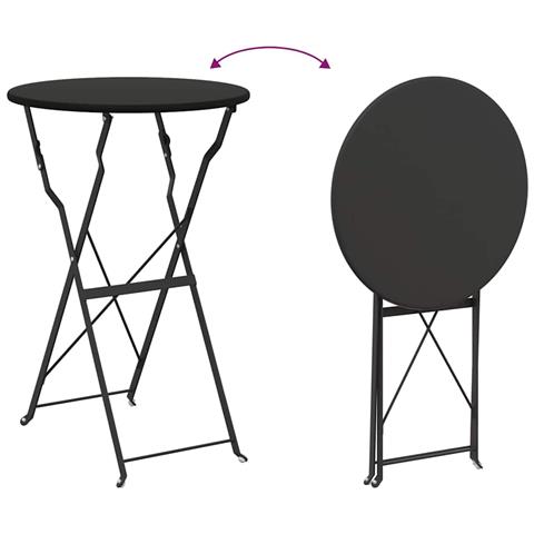 Tavolo da bistrot pieghevole Antracite Ø50x71 cm in Acciaio verniciato - Foto 9