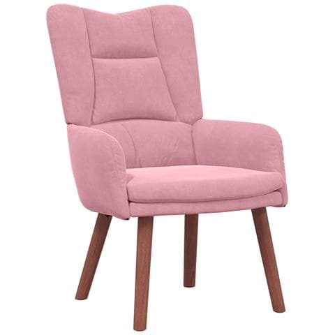 Poltrona Rilassante in Velluto Rosa - Foto 1