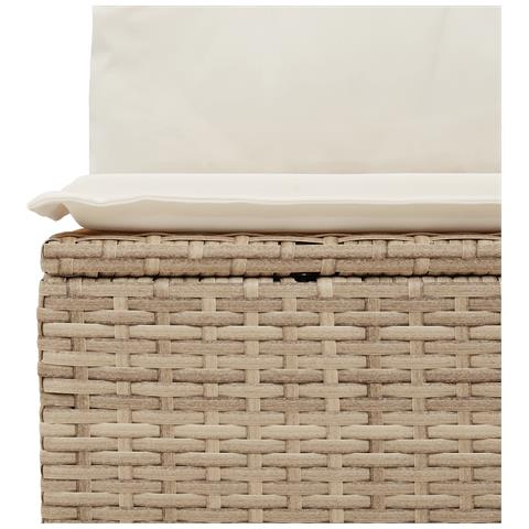Set di divani da giardino  11 pezzi con cuscini in polyrattan beige, Divano da giardino a 2 posti  con cuscini in polyrattan beige - Foto 9