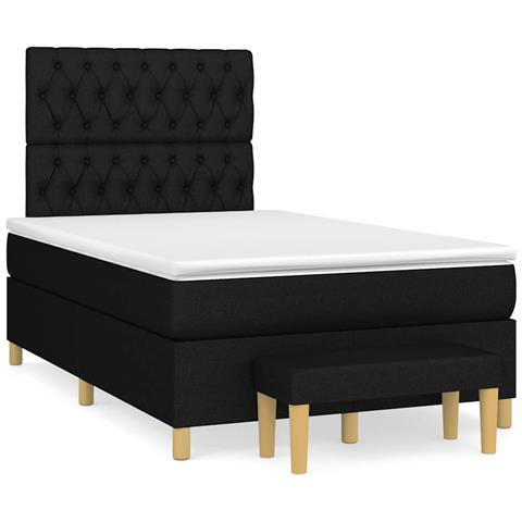 Giroletto a Molle con Materasso Nero 120x190 cm in Tessuto - Foto 1