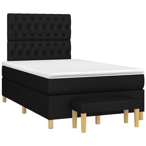 Giroletto a Molle con Materasso Nero 120x190 cm in Tessuto - Foto 2