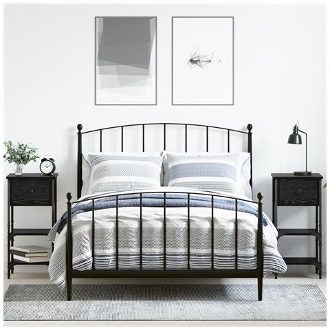 Set di 2 comodini 34x36x70 cm in rovere nero legno ingegnerizzato - Foto 2