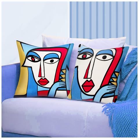 Set Di 2 Copricuscini 45x45 Cm Ricamati Art Elyna - Foto 2