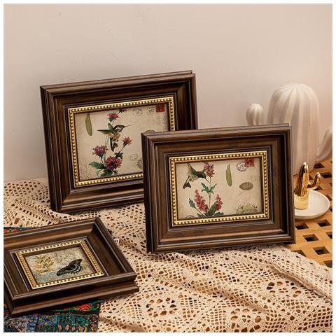 Cornice Portafoto Quadrata Stile Vintage Americano Europeo - Oro & Caffè  6 Inch - Foto 4