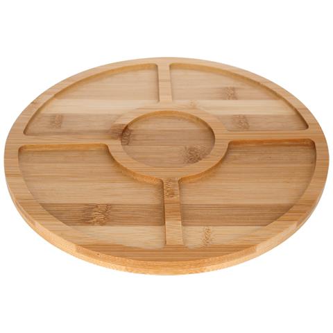 Insieme 4 Ciotole In Ceramica Con Base In Bambù Per Snack E Aperitivi Ultra Resistenti, Bianco - Foto 2