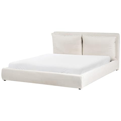 Letto Ad Acqua Tessuto Bajonna 180 X 200 Cm Beige Chiaro - Foto 2
