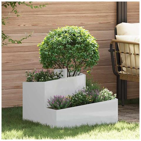 Vaso da giardino Argento 60 x 60 x 50 cm Acciaio zincato - Foto 2