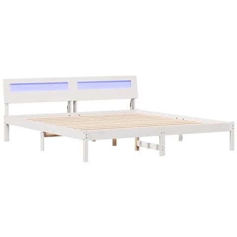 Struttura del letto con luci a strisce a LED Bianco legno - Foto 1