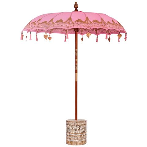 Parasol Balinese 260 Rosa 180-190 cm Cotone e legno massello - Foto 1