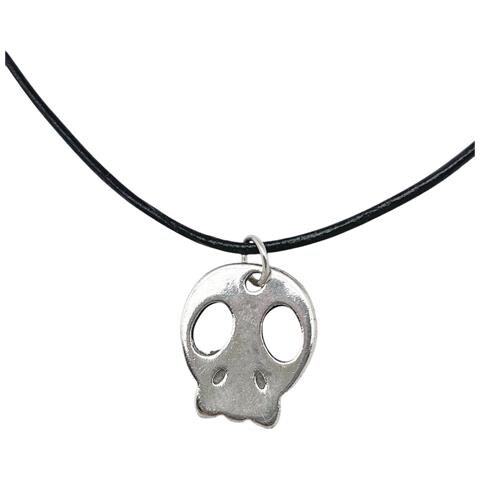 Collana Con Teschio Placcata In Nero E Argento - Foto 2