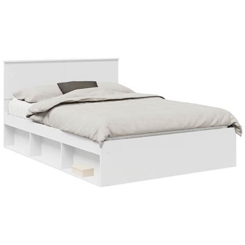 Struttura del letto Bianco 140 x 200 cm Pino massello - Foto 1