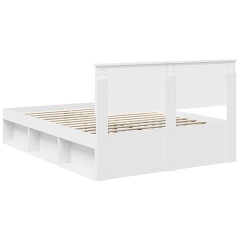 Struttura del letto Bianco 140 x 200 cm Pino massello - Foto 9