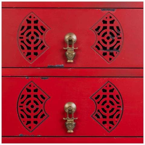 Mesita De Madera Con 3 Cajones Rojo 45x36x70 - Foto 7