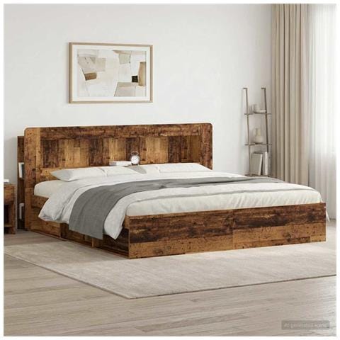Testata del letto Legno antico Legno ingegnerizzato - Foto 2