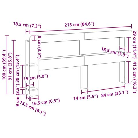 Testata del letto Legno antico Legno ingegnerizzato - Foto 7