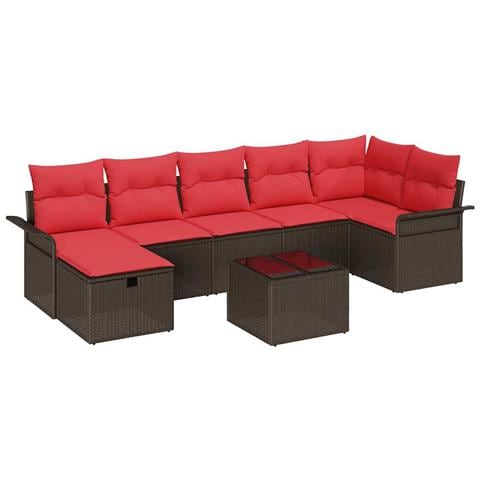 Set Divano da Giardino con cuscino 8 pcs Poly Rattan - Foto 1