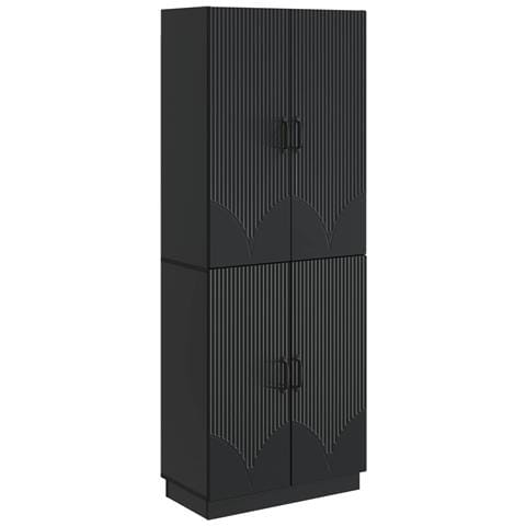 Set di armadi 2 pcs Nero Legno ingegnerizzato - Foto 1