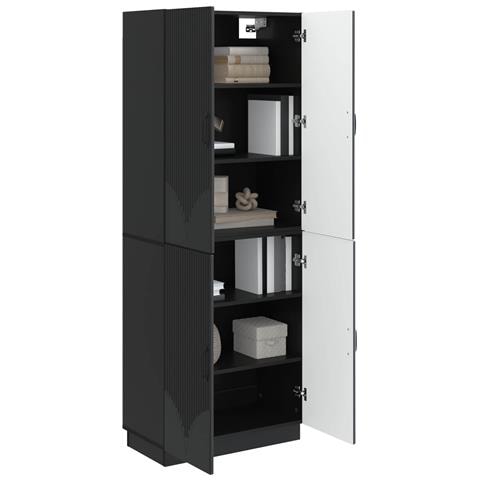 Set di armadi 2 pcs Nero Legno ingegnerizzato - Foto 2