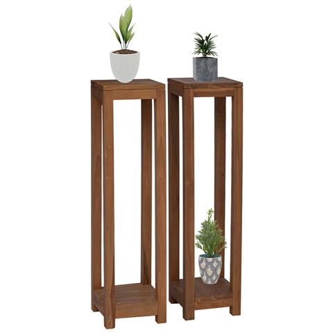 Supporto per piante 2 pz Naturale 25 x 25 x 100 cm - Foto 2