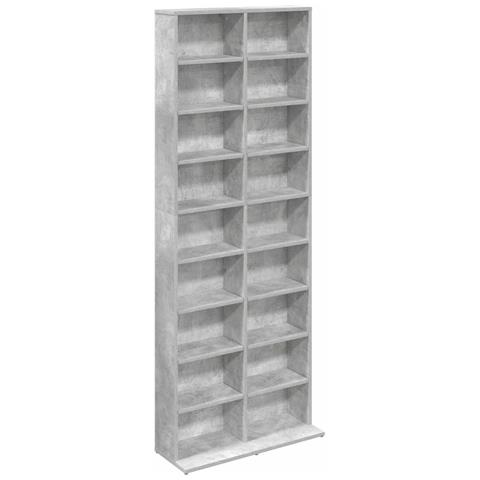 Mobile per CD Grigio Cemento 65 x 23,5 x 175 cm - Foto 1