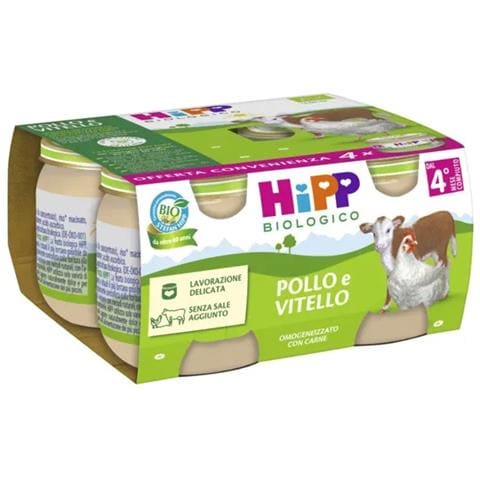 Hipp Bio Omogeneizzato Pollo e Vitello 4 Pezzi da 80 g - Foto 1