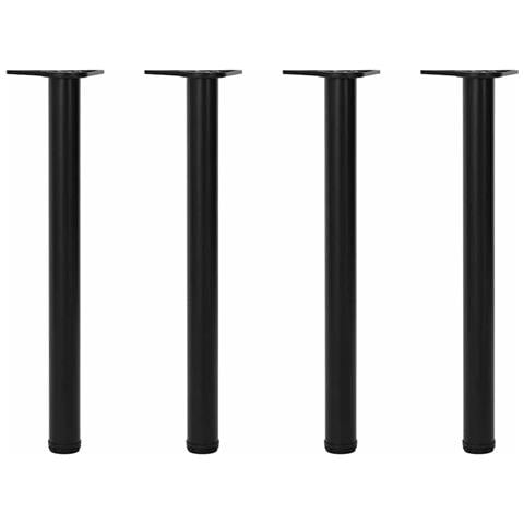 Set 4 Gambe Nere Tavolo Regolabili Con Staffe Triangolari 710 Mm - Foto 1