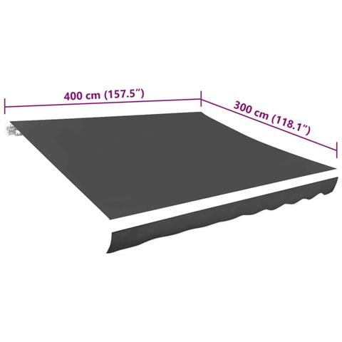 Tendone Parasole in Tela Antracite 400x300 cm - Foto 5