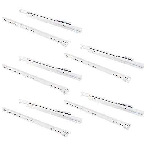 3007712 Guida-binario Con Cuscinetti A Rulli Per Cassetto, Verniciato Bianco, 350 Mm, Set Di 5 - Foto 1
