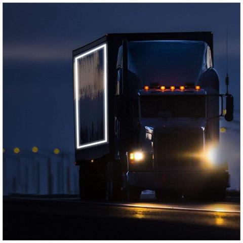 Pellicola Adesiva Omologata Retroriflettente 3m Per Bordatura Veicoli, Rosso, 50 Mm X 10 Mt - Foto 2