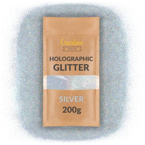 200g Argento Glitter Per Pittura Pareti E Decorazioni | Brillantini Per Unghie | Sottile 0,2mm | Additivo Olografico Per Smalto, Resina Epossidica | Progetti D’arte, Artigianato, Slime - Foto 1