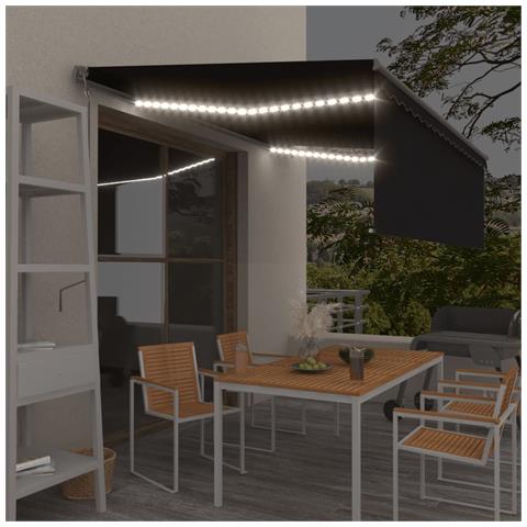 Tenda Automatica Parasole LED Sensore Vento 4,5x3m Antracite - Foto 2