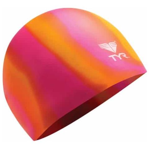 Wrinkle Free Silicone Swim Cap Unica Arancione Fluo - Foto 1