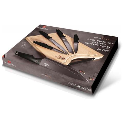 Bh-2708 Set Di 5 Coltelli Da Cucina Con Tagliere In Bambù - Foto 4