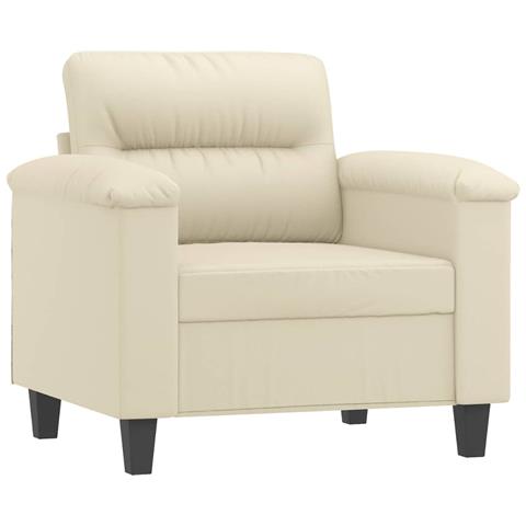 Poltrona Crema 60 Cm In Similpelle - Foto 2