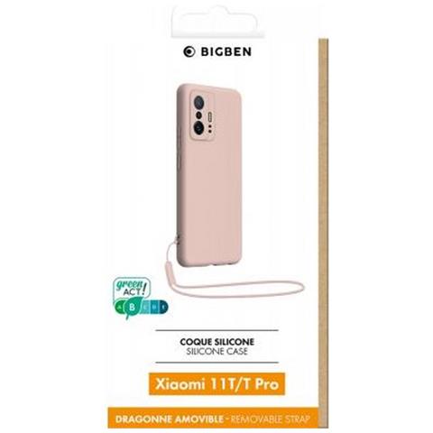 Cover Per Xiaomi 11t / 11t Pro Silicone Con Cordino Da Polso Abbinato, Rosa - Foto 2