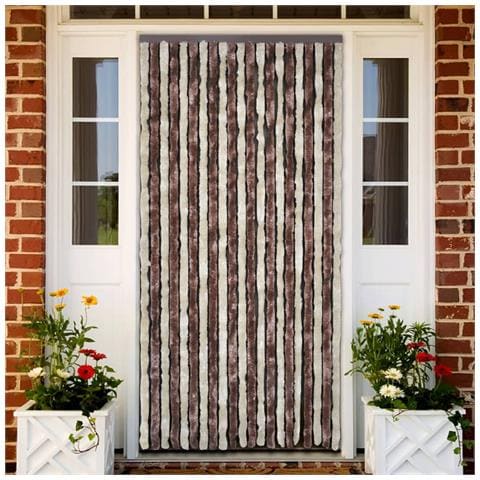 Tenda Antimosche Beige E Marrone Chiaro 100x230 Cm In Ciniglia - Foto 1